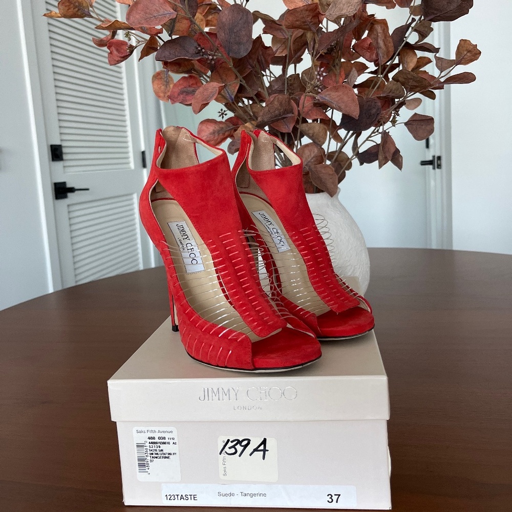 Suede TANGERINE authentic Jimmy Choo